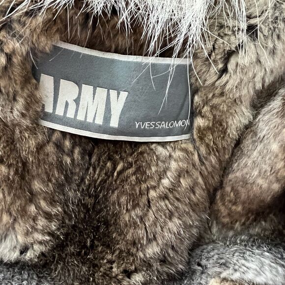 Yves Salomon Army Parka With Rabbit Fur Lining and Hood Size 34 - Picture 8 of 16